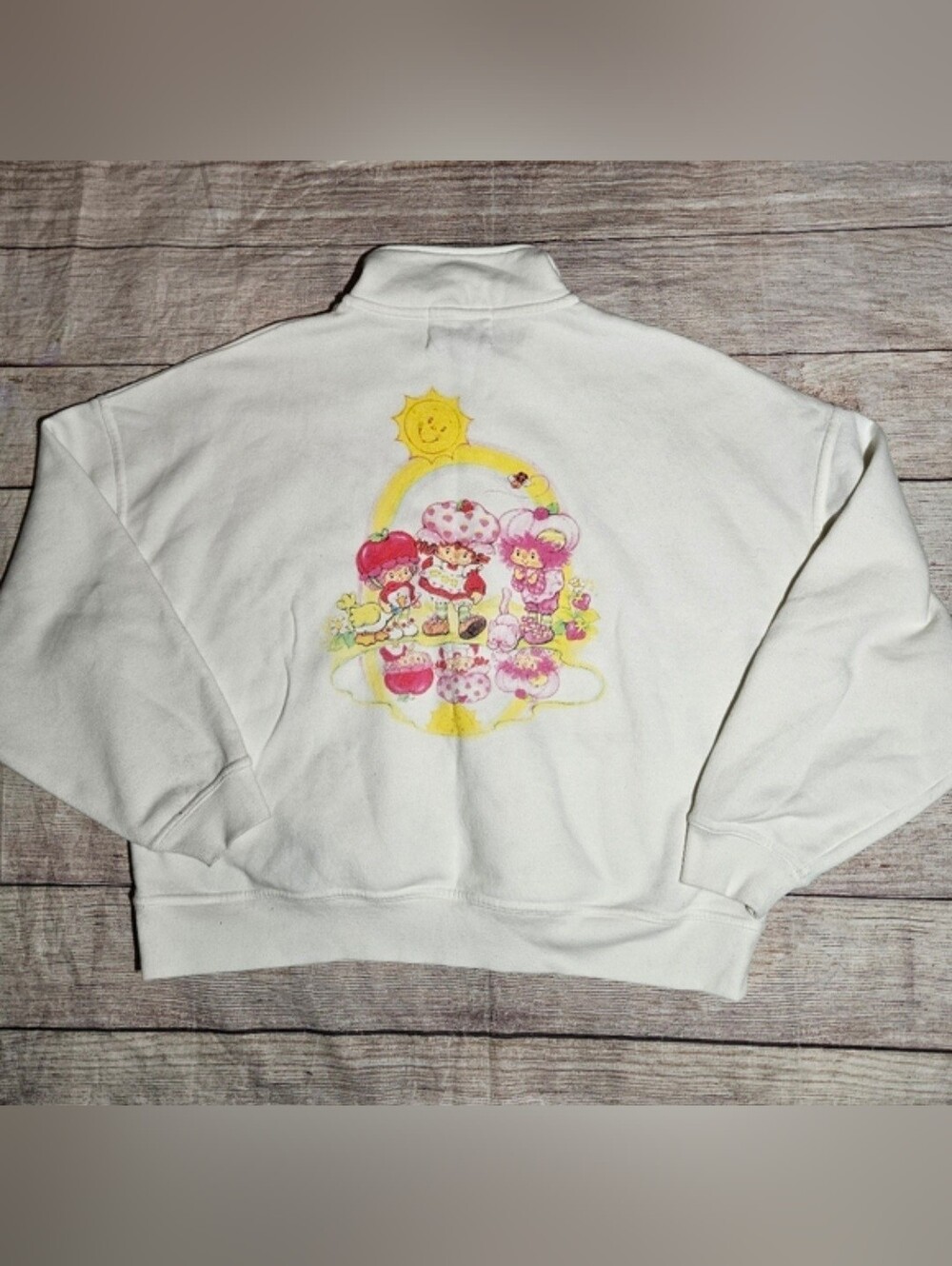 Strawberry shortcake quarter zip graphic sweatshirt